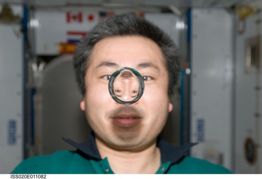 Wakata with water bubble in Node 2