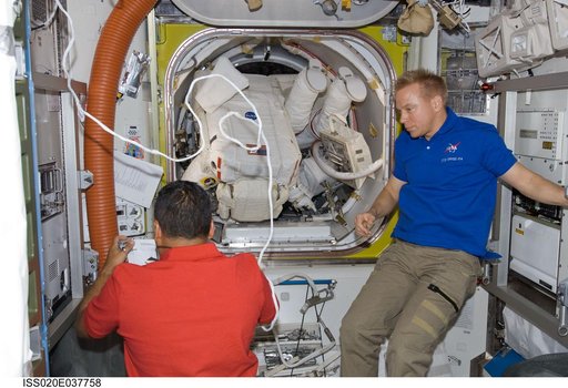 STS-128 EVA 1 prep