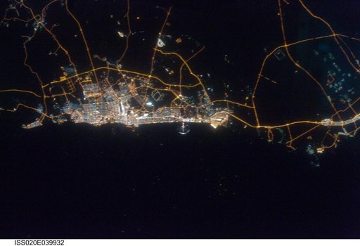 Night earth observation taken by the Expedition 20 crew