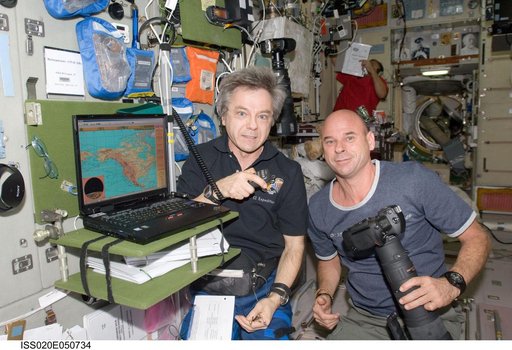 Thirsk and Laliberte in Service Module.