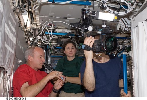 View of Expedition 21 Crew Members in the Destiny Laboratory