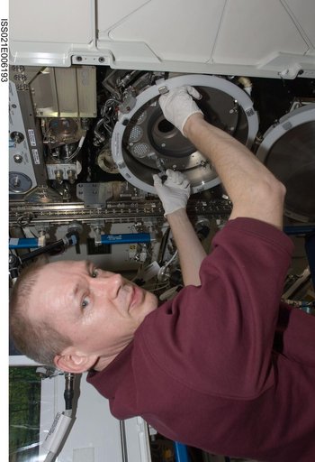 CDR Frank De Winne during MSRR Commissioning Activities