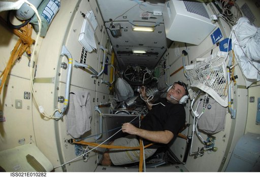 View of FE-1 Suraev working in the FGB