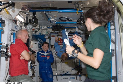 Expedition 21 Crew Members in the Node 2