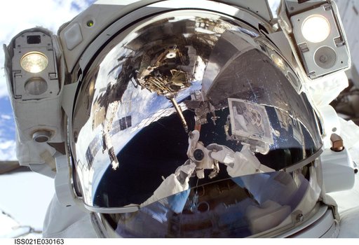 View of STS-129 MS4 Satcher during EVA1