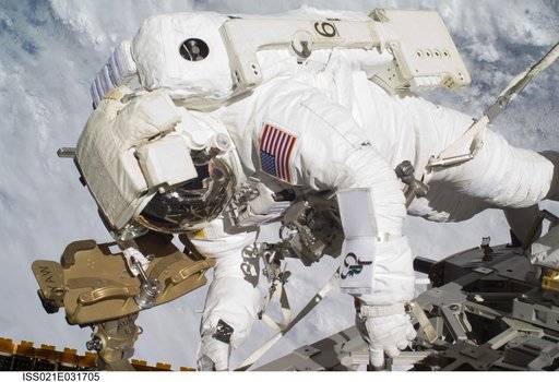 View of STS-129 MS4 Satcher during EVA3