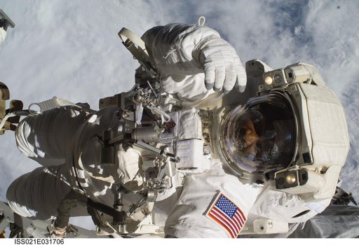 View of STS-129 MS4 Satcher during EVA3