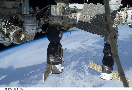 Exterior view of the ISS taken during EVA3