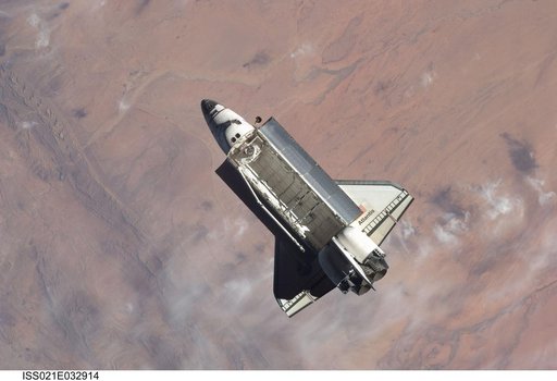 View of Atlantis taken from the ISS