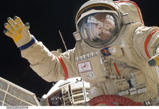 Kotov works to setup the Mini-Research Module 2 (MRM2) during EVA 24