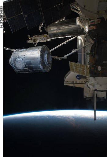Node 3 Grappled to the SSRMS during Expedition 22