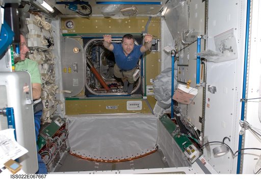 Patrick and Robinson in the Node 3 during Joint Operations