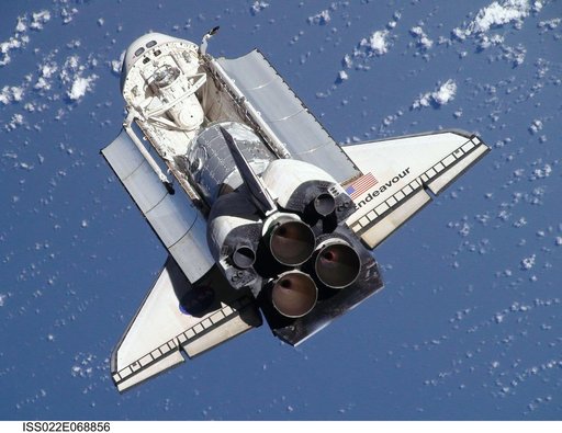 STS-130 Space Shuttle Endeavour after departure from the ISS