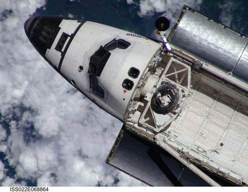 STS-130 Space Shuttle Endeavour after departure from the ISS