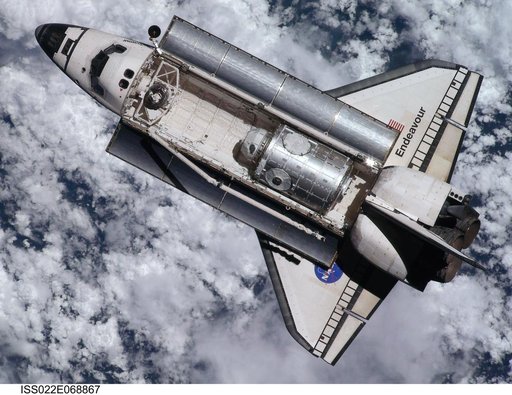 STS-130 Space Shuttle Endeavour after departure from the ISS