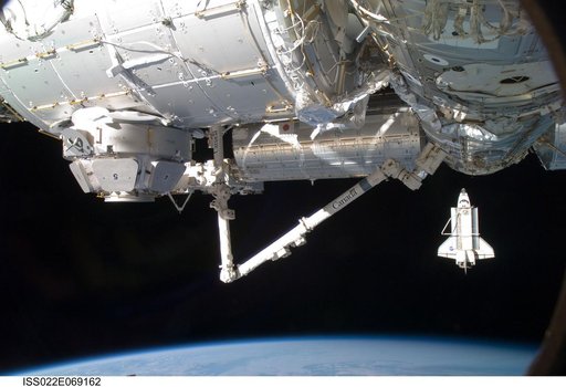 STS-130 Space Shuttle Endeavour after departure from the ISS