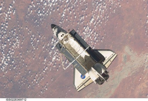 STS-130 Space Shuttle Endeavour after departure from the ISS