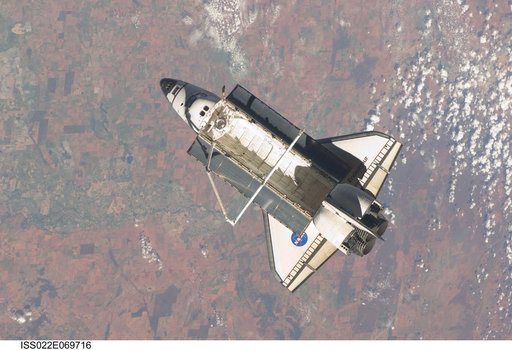 STS-130 Space Shuttle Endeavour after departure from the ISS