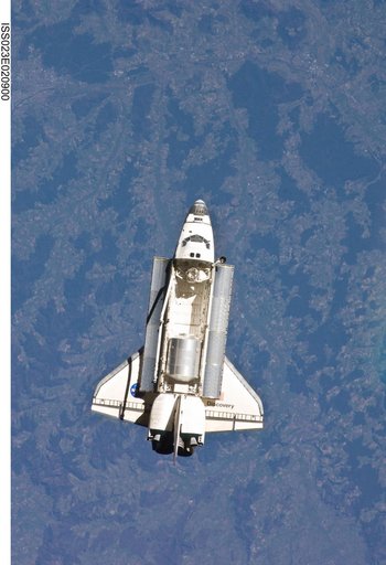 Discovery on Approach to ISS during the STS-131 Mission