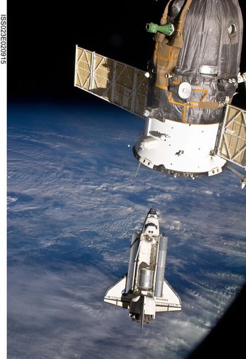 Discovery on Approach to the ISS