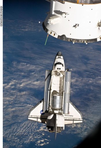Discovery on Approach to the ISS