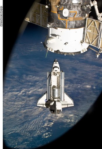 Discovery on Approach to the ISS