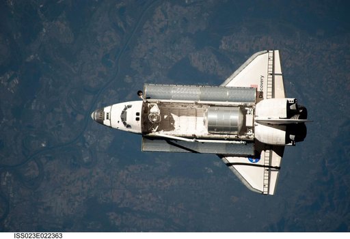 Discovery and Payload on Approach to ISS during the STS-131 Mission