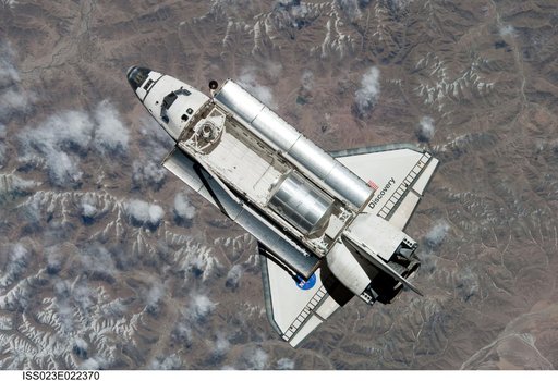 Discovery and Payload on Approach to ISS during the STS-131 Mission