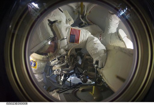 Reisman and Good in Crew Lock Post-EVA 3