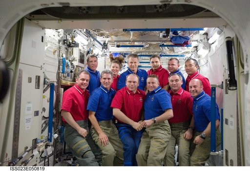 Expedition 23 and STS-132 Crewmembers Inflight Portrait