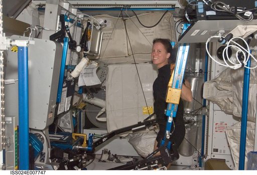 FE Walker exercises on the ARED in the Node 3