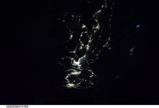 Night time city lights taken by the Expedition 25 crew