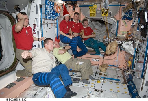 Expedition 26 Crew Members in the Node 1