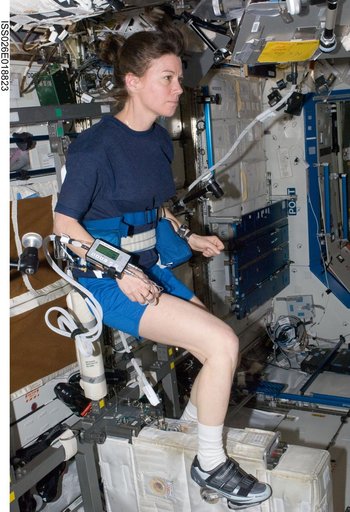 Coleman exercises on the CEVIS in the U.S. Laboratory