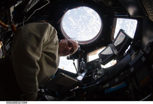 Kelly in the Cupola Module