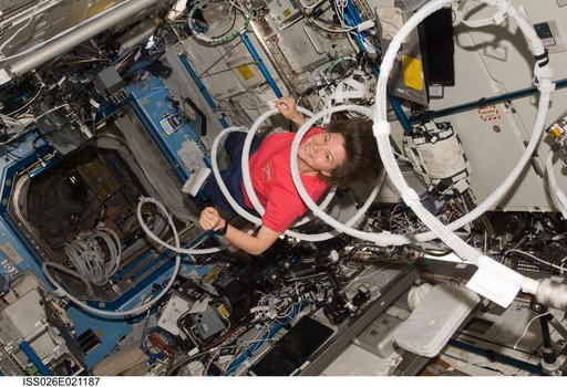 Coleman in the U.S. Laboratory during Expedition 26