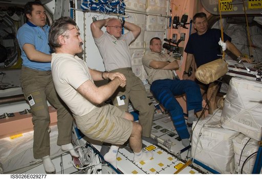 Expedition 26 Crewmembers in the Node 1