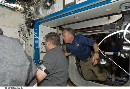 STS-133 Crewmembers in U.S. Laboratory