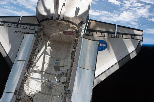 Feustel in the Endeavour Payload Bay during EVA 1