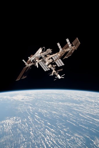 Soyuz flyaround imagery of STS-134 Endeavour docked to the ISS