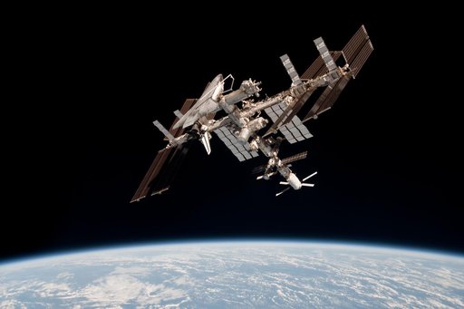 Soyuz flyaround imagery of STS-134 Endeavour docked to the ISS