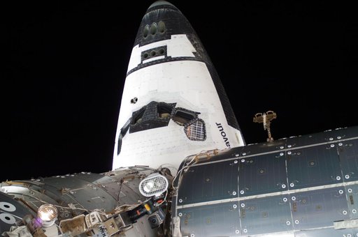 Exterior view of the ISS taken during EVA-3