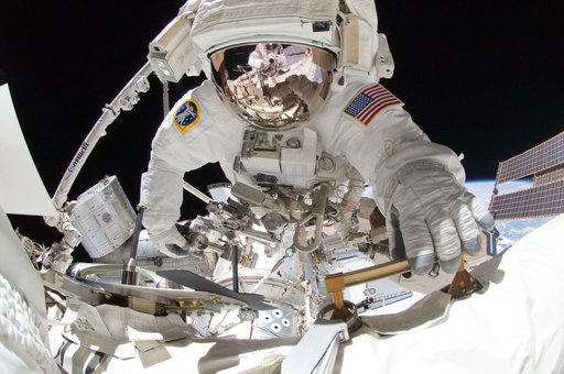 View of STS-134 MS Chamitoff during EVA-4