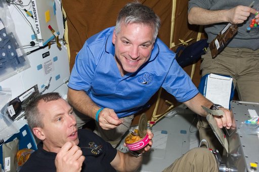 View of Expedition 28/STS-134 Crew Members on board the Shuttle Endeavour
