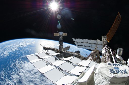 Exterior view of ISS taken with a Fisheye Camera during EVA