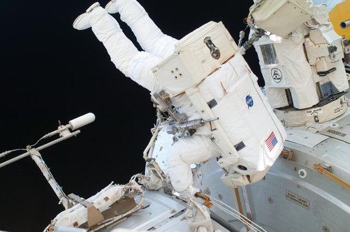 View of FE Garan taken during a session of EVA