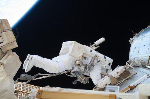View of FE Garan taken during a session of EVA