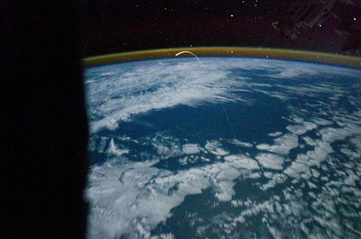 Shuttle Atlantis enters Earth's Atmosphere