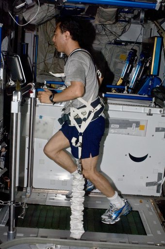 FE Furukawa exercising on the T2 Treadmill