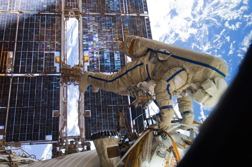 View of Expedition 28 FE Volkov during EVA 29